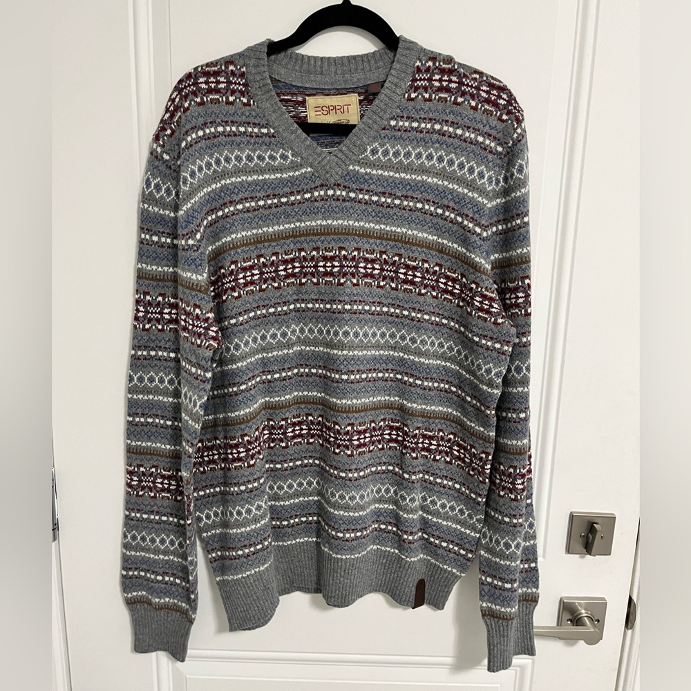 NWOT - ESPRIT Men’s Wool Blended V Neck Sweater - Size XL
